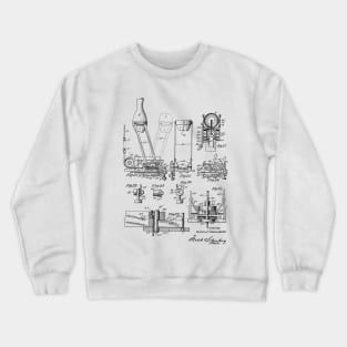 Automatic Bowling Mechanism Vintage Patent Hand Drawing Crewneck Sweatshirt